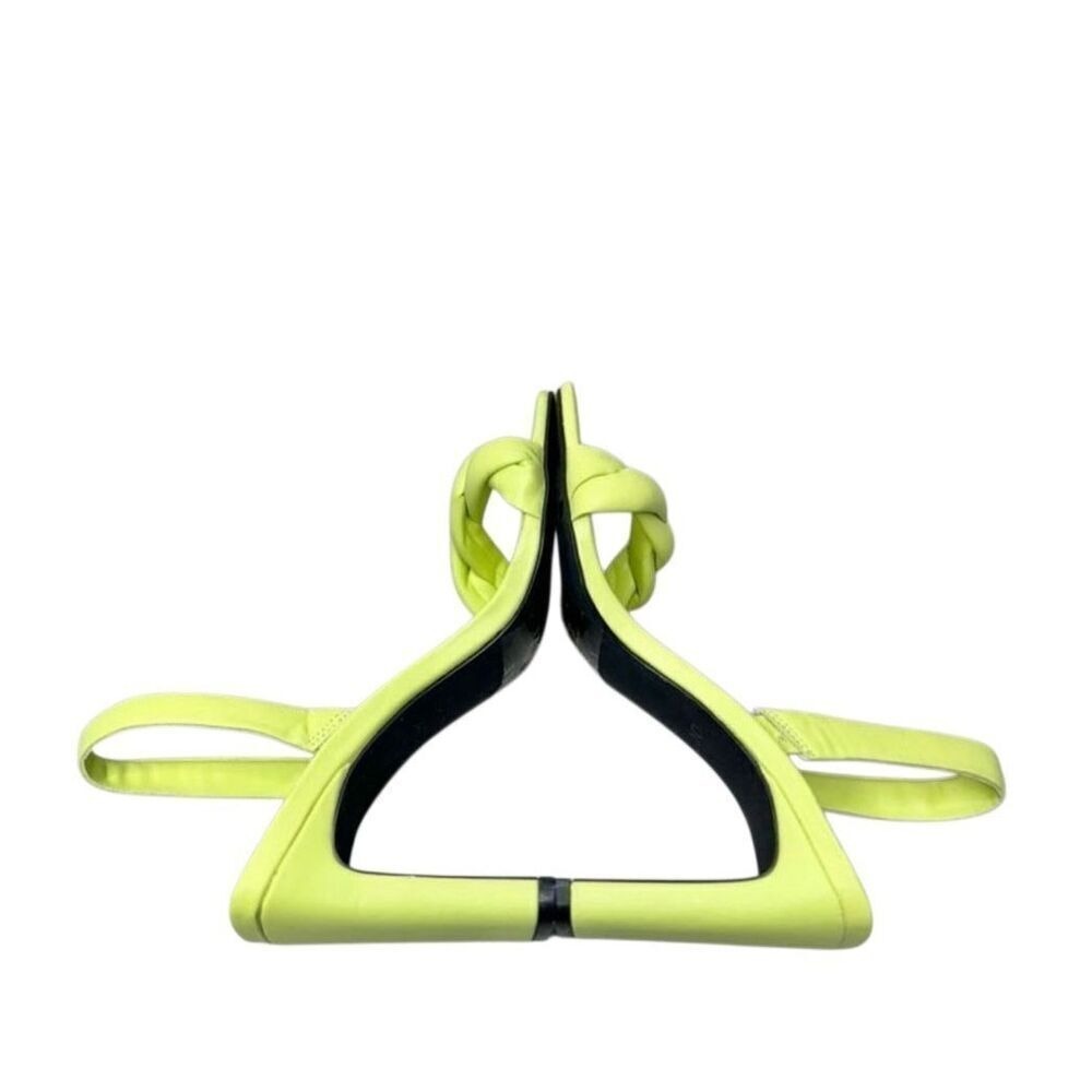 Abound Abryleigh Neon Lime Green Twisted Strap Square Toe Block Heel Sandals 5.5 - Picture 6 of 10